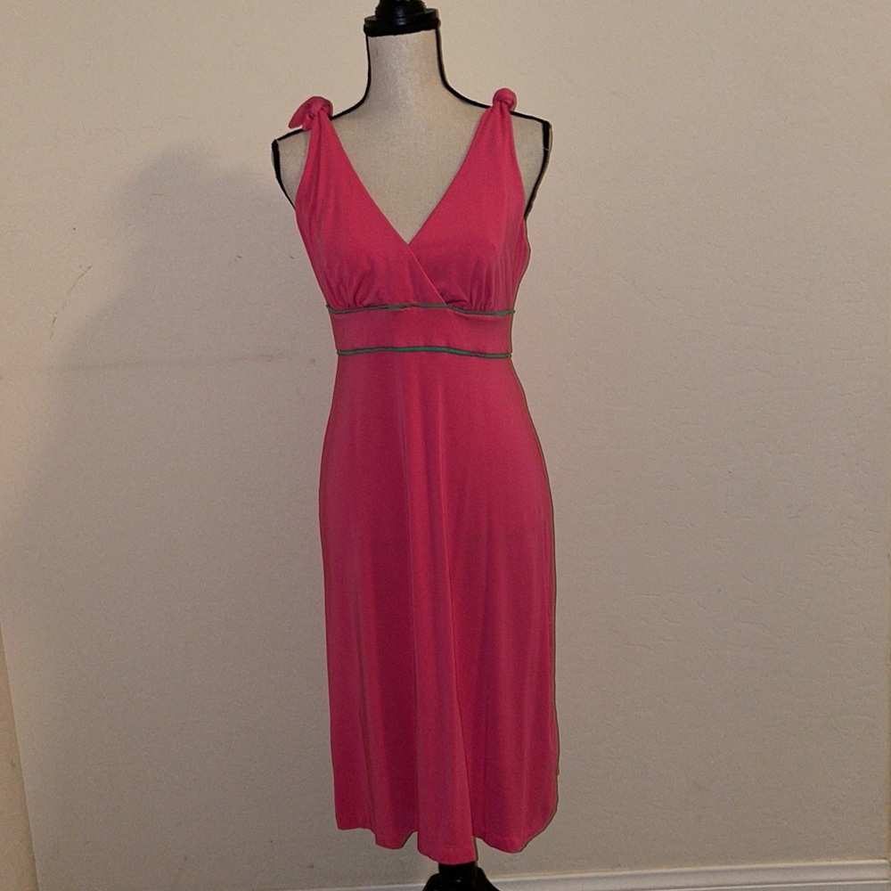 Lilly Pulitzer - Pink Rylan Knit Dress with Green Piping size medium.
